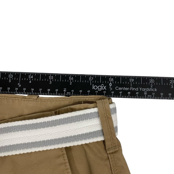 Express Mens Classic Fit At The Knee Shorts Size 36 Tan Belted Chino - Picture 7 of 11